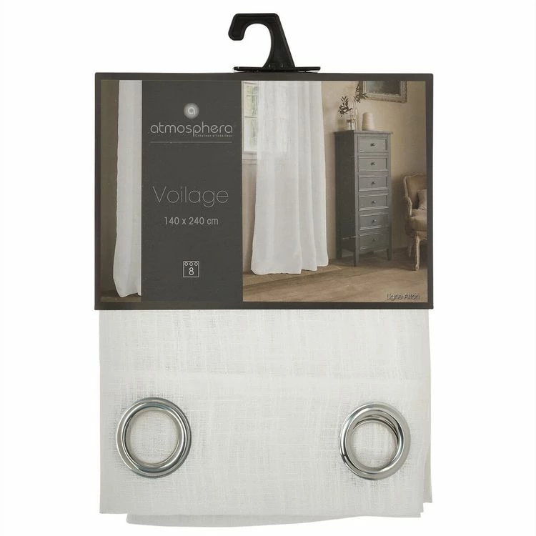 ATMOSPHERA Voilage Alton - 140 X 240 Cm - Blanc 5 ATMOSPHERA Voilage Alton - 140 X 240 Cm - Blanc – Image 3
