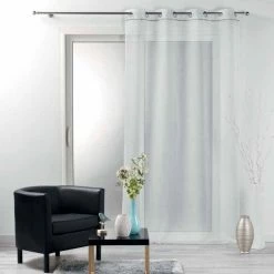 Paris Prix Rideau Voilage à Œillets Etincelle 140x240cm Blanc -Auchan Boutique B2CD 2718