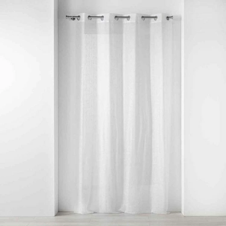 Paris Prix Rideau Voilage à Œillets Sidonie 140x240cm Blanc 3 Paris Prix Rideau Voilage à Œillets Sidonie 140x240cm Blanc