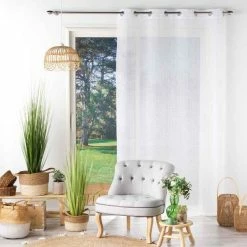 Paris Prix Rideau Voilage à Œillets Sidonie 140x240cm Blanc 11 Paris Prix Rideau Voilage à Œillets Sidonie 140x240cm Blanc -Auchan Boutique B2CD 2738