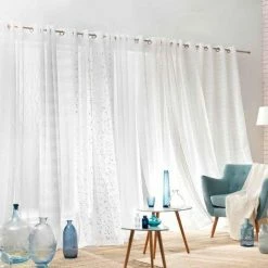 Paris Prix Rideau Voilage à Œillets Sidonie 140x240cm Blanc 12 Paris Prix Rideau Voilage à Œillets Sidonie 140x240cm Blanc -Auchan Boutique B2CD 2739
