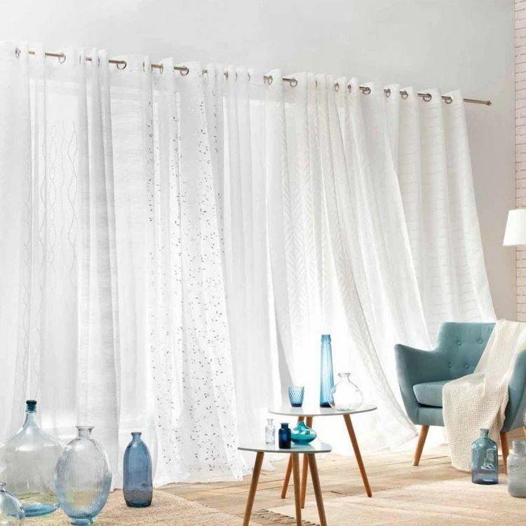 Paris Prix Rideau Voilage à Œillets Sidonie 140x240cm Blanc 7 Paris Prix Rideau Voilage à Œillets Sidonie 140x240cm Blanc – Image 5