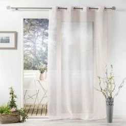 Paris Prix Rideau Voilage à Œillets Zazy 140x240cm Rose -Auchan Boutique B2CD 2745