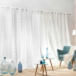Paris Prix Rideau Voilage à Œillets Poesia 140x280cm Blanc 12 Paris Prix Rideau Voilage à Œillets Poesia 140x280cm Blanc -Auchan Boutique B2CD 2751