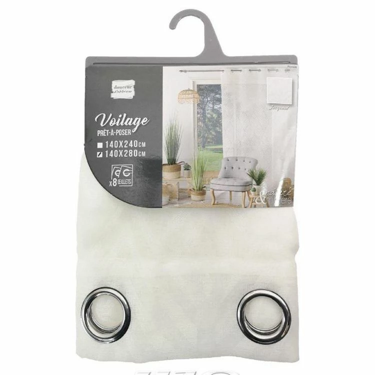 Paris Prix Rideau Voilage à Œillets Poesia 140x280cm Blanc 8 Paris Prix Rideau Voilage à Œillets Poesia 140x280cm Blanc – Image 6