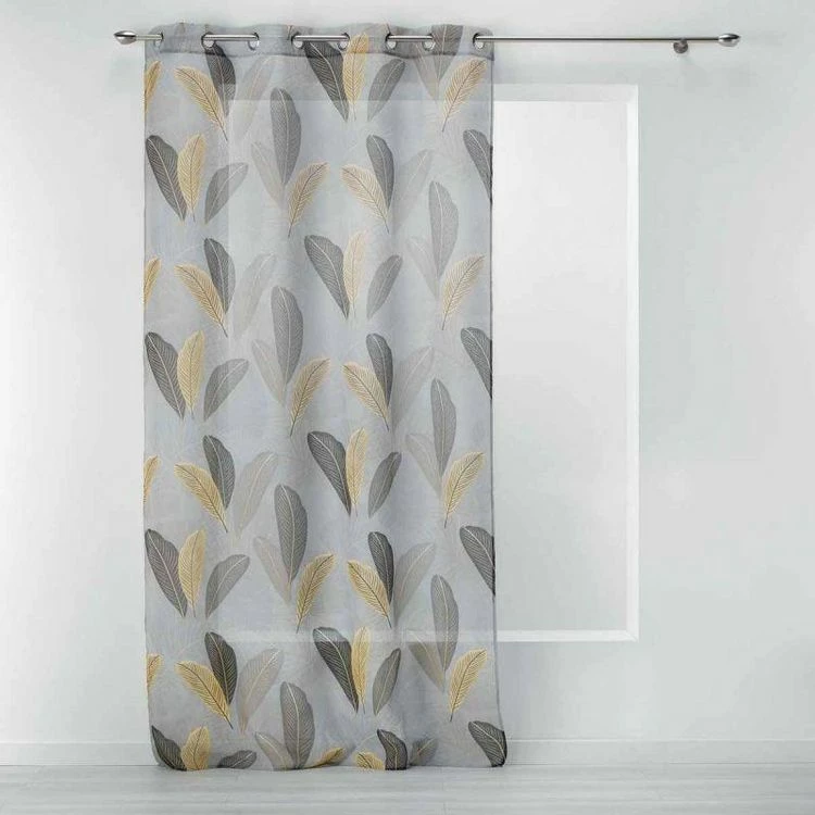 Paris Prix Rideau Voilage à Œillets Tounsy 140x240cm Gris 3 Paris Prix Rideau Voilage à Œillets Tounsy 140x240cm Gris