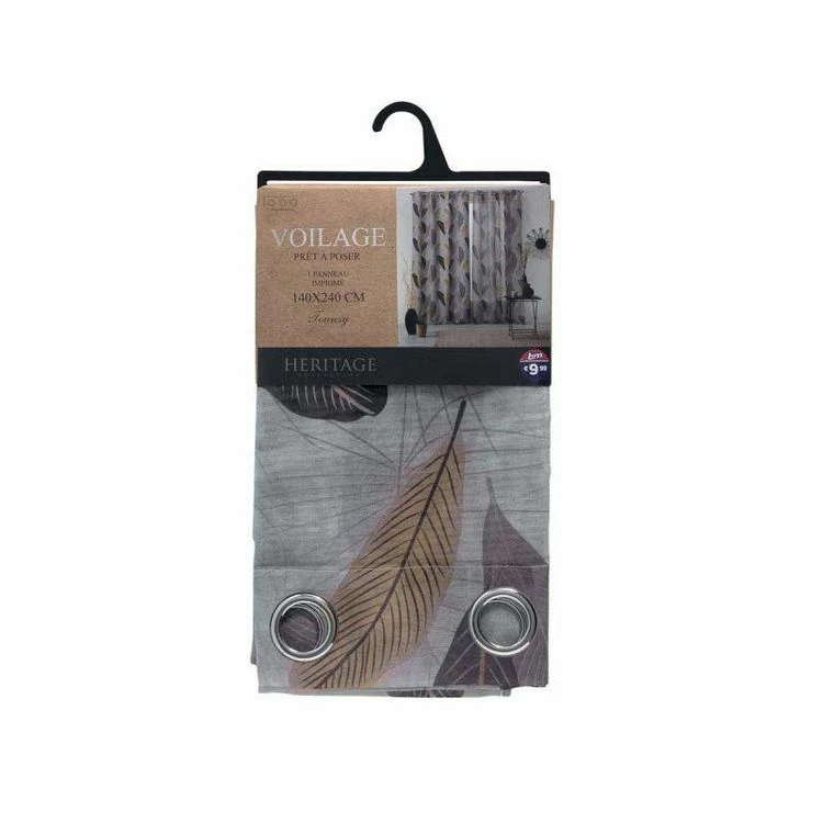 Paris Prix Rideau Voilage à Œillets Tounsy 140x240cm Gris 4 Paris Prix Rideau Voilage à Œillets Tounsy 140x240cm Gris – Image 2