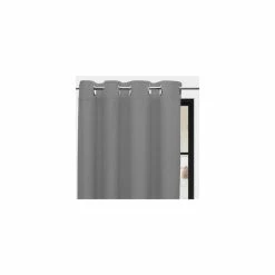 Soleil D'ocre Rideau à Oeillets Pur Coton 135x250 Cm PANAMA Gris Clair, Par Soleil D'Ocre