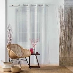 Paris Prix Rideau Voilage à Œillets Valy 140x240cm Blanc -Auchan Boutique B2CD 2783