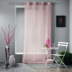 Paris Prix Rideau Voilage à Œillets Mitsy 140x240cm Rose -Auchan Boutique B2CD 2794