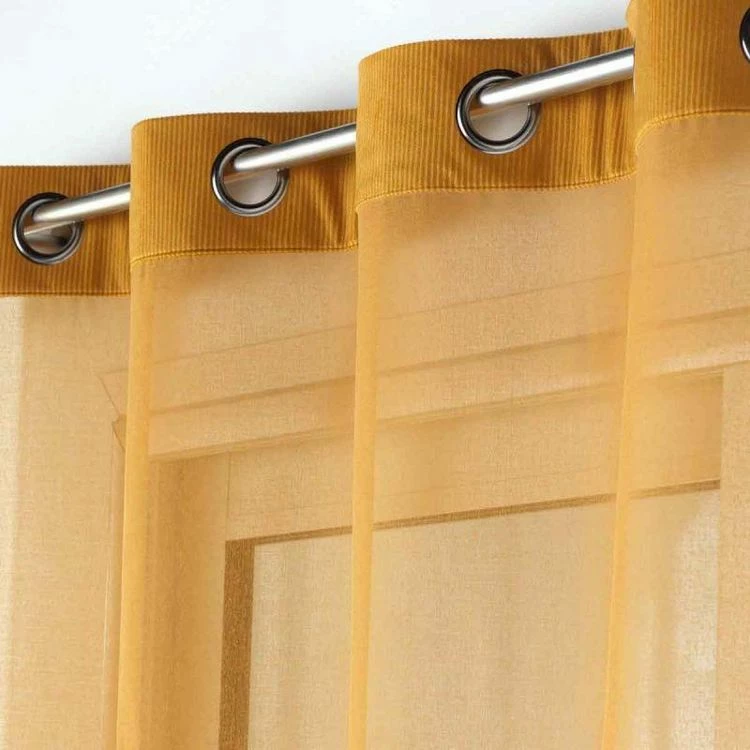Paris Prix Rideau Voilage à Œillets Casual 140x240cm Ocre 4 Paris Prix Rideau Voilage à Œillets Casual 140x240cm Ocre – Image 2