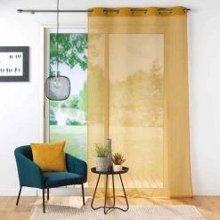 Paris Prix Rideau Voilage à Œillets Casual 140x240cm Ocre 10 Paris Prix Rideau Voilage à Œillets Casual 140x240cm Ocre -Auchan Boutique B2CD 2799