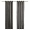 VIDAXL Rideaux Avec Anneaux En Metal 2 Pcs Coton 140x175 Cm Anthracite -Auchan Boutique B2CD 280