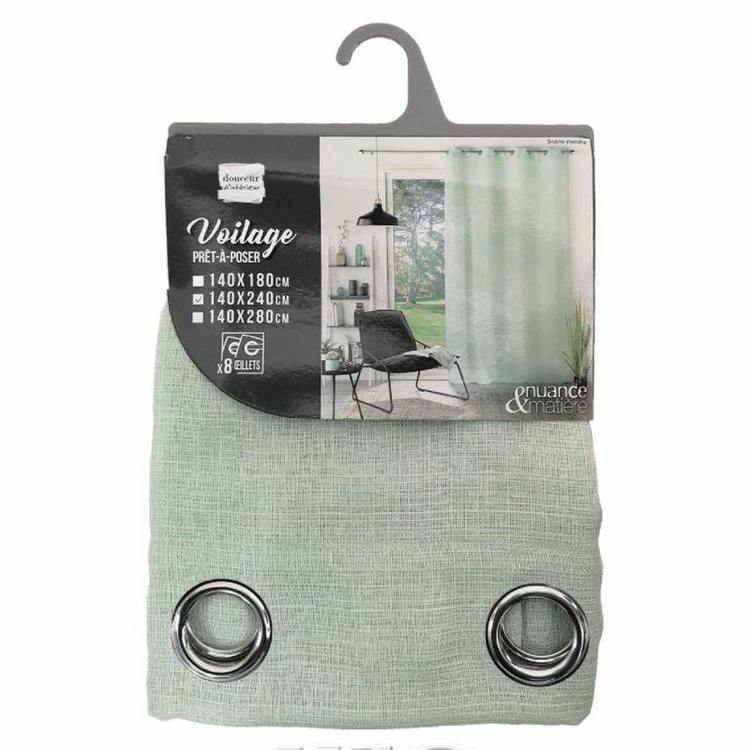 Paris Prix Rideau Voilage à Œillets Soane 140x240cm Menthe 6 Paris Prix Rideau Voilage à Œillets Soane 140x240cm Menthe – Image 4