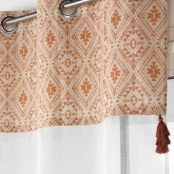 Paris Prix Rideau Voilage à Œillets Samira 140x240cm Terracotta -Auchan Boutique B2CD 2820