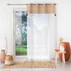 Paris Prix Rideau Voilage à Œillets Samira 140x240cm Terracotta -Auchan Boutique B2CD 2822