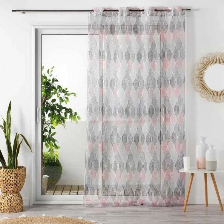 Paris Prix Rideau Voilage à Œillets Winter Green 140x240cm Rose 4 Paris Prix Rideau Voilage à Œillets Winter Green 140x240cm Rose – Image 2