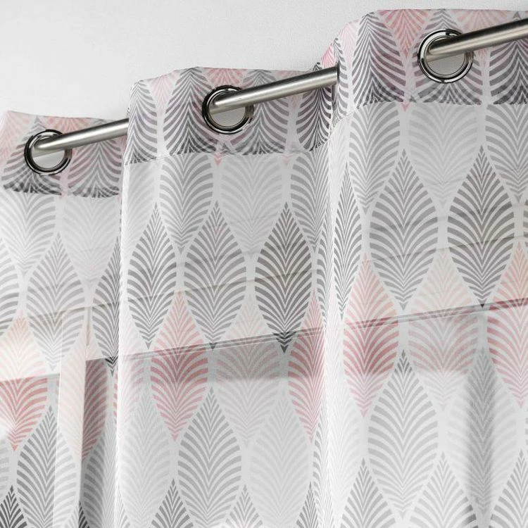 Paris Prix Rideau Voilage à Œillets Winter Green 140x240cm Rose 5 Paris Prix Rideau Voilage à Œillets Winter Green 140x240cm Rose – Image 3