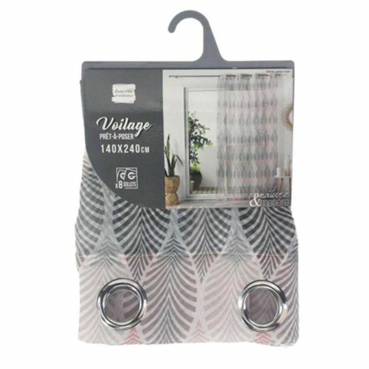 Paris Prix Rideau Voilage à Œillets Winter Green 140x240cm Rose 6 Paris Prix Rideau Voilage à Œillets Winter Green 140x240cm Rose – Image 4
