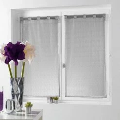 Paris Prix Paire De Voilages Résille 60x160cm Argent