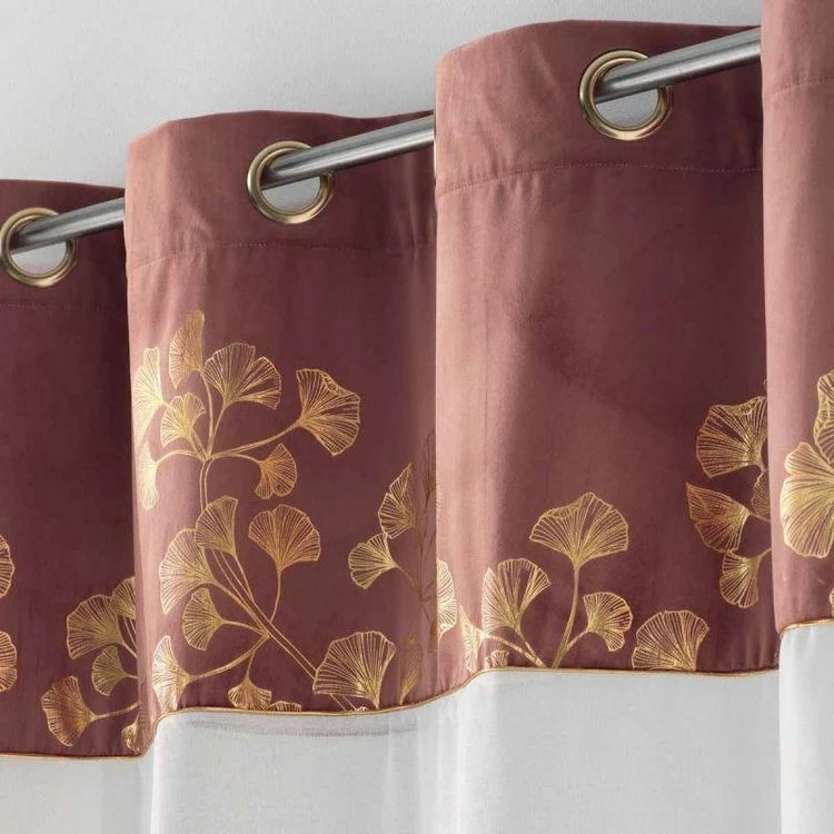 Paris Prix Rideau Voilage à Œillets Milarose 140x240cm Rose 4 Paris Prix Rideau Voilage à Œillets Milarose 140x240cm Rose – Image 2