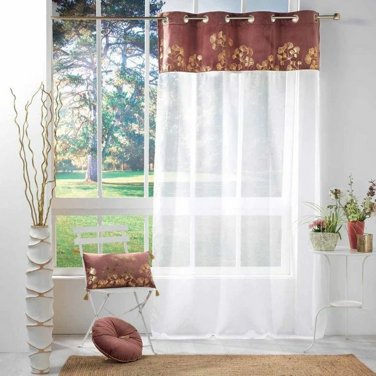 Paris Prix Rideau Voilage à Œillets Milarose 140x240cm Rose 5 Paris Prix Rideau Voilage à Œillets Milarose 140x240cm Rose – Image 3