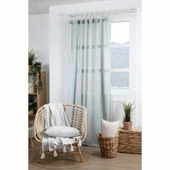 Lovely Casa Voilage 140x260 Cm Olonne Lagon Coton -Auchan Boutique B2CD 2872