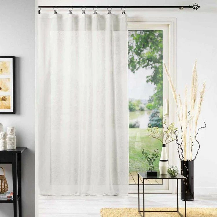 Paris Prix Rideau Voilage à Anneaux Linka 140x240cm Blanc 5 Paris Prix Rideau Voilage à Anneaux Linka 140x240cm Blanc – Image 3
