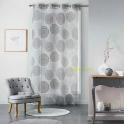 Paris Prix Rideau Voilage Romana 140x240cm Blanc & Noir