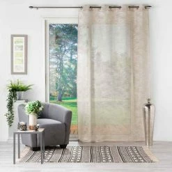 Paris Prix Rideau Voilage à Œillets Zebra 140x240cm Lin -Auchan Boutique B2CD 2898