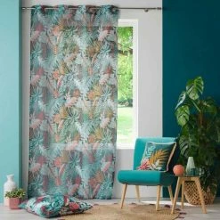 Paris Prix Rideau Voilage à Œillets Jacala II 140x240cm Bleu -Auchan Boutique B2CD 2915