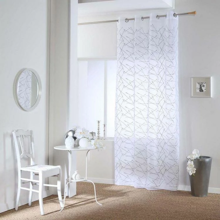 Paris Prix Rideau Voilage à Œillets Mineria 140x240cm Gris 3 Paris Prix Rideau Voilage à Œillets Mineria 140x240cm Gris