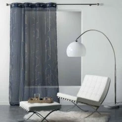 Paris Prix Rideau Voilage à Œillets Domea 140x240cm Bleu -Auchan Boutique B2CD 2925