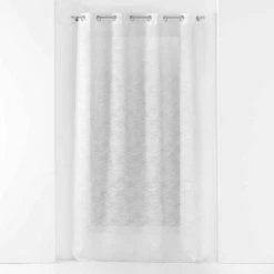 Paris Prix Rideau Voilage à Œillets Zebra 140x240cm Blanc