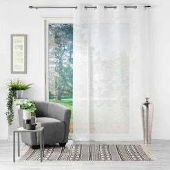Paris Prix Rideau Voilage à Œillets Zebra 140x240cm Blanc -Auchan Boutique B2CD 2934