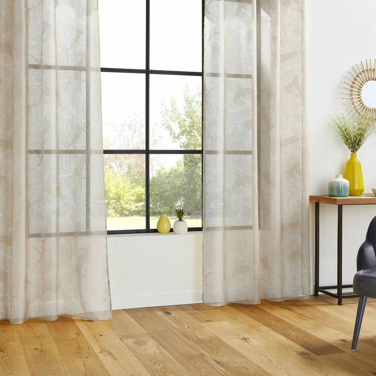 ATMOSPHERA Voilage Dévo à Imprimé Feuille - 140 X 240 Cm - Lin 5 ATMOSPHERA Voilage Dévo à Imprimé Feuille - 140 X 240 Cm - Lin – Image 3