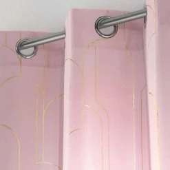 Paris Prix Rideau Voilage à Œillets Domea 140x260cm Rose -Auchan Boutique B2CD 2941
