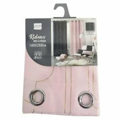 Paris Prix Rideau Voilage à Œillets Domea 140x260cm Rose -Auchan Boutique B2CD 2942
