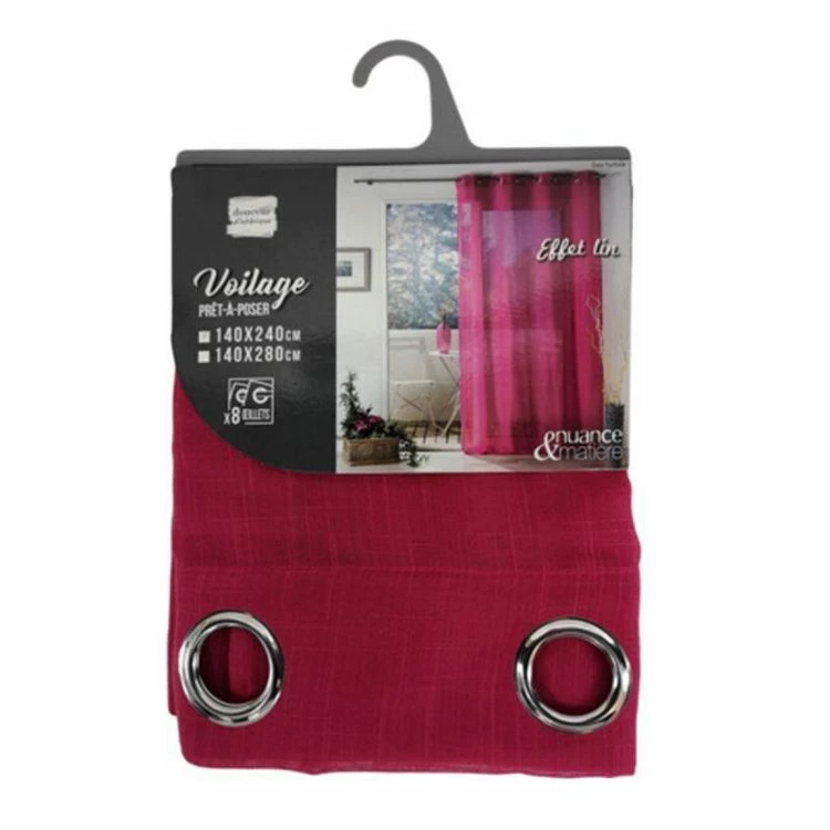 Paris Prix Rideau Voilage à Œillets Zazy 140x240cm Fuchsia 6 Paris Prix Rideau Voilage à Œillets Zazy 140x240cm Fuchsia – Image 4
