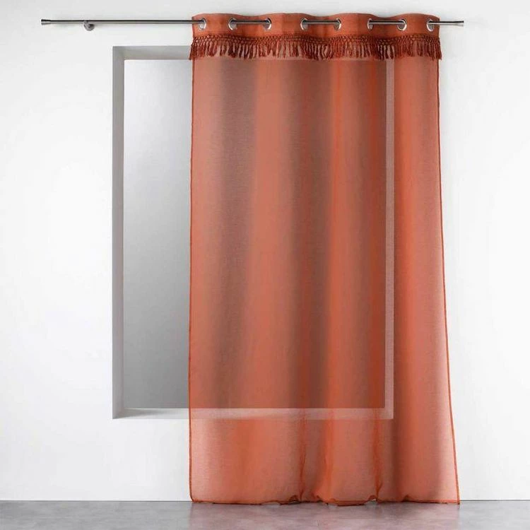 Paris Prix Rideau Voilage à Œillets Zagora 140x240cm Terracotta 3 Paris Prix Rideau Voilage à Œillets Zagora 140x240cm Terracotta