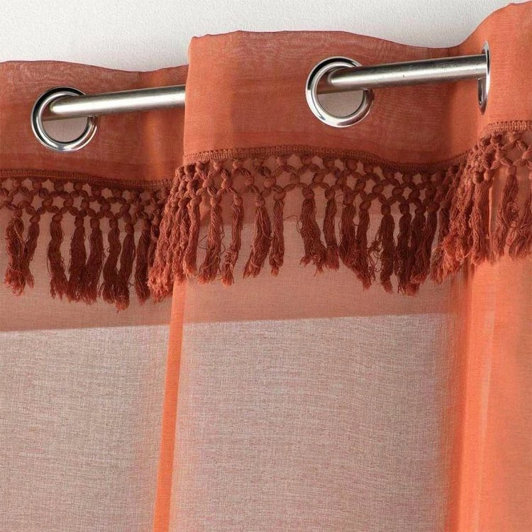 Paris Prix Rideau Voilage à Œillets Zagora 140x240cm Terracotta 4 Paris Prix Rideau Voilage à Œillets Zagora 140x240cm Terracotta – Image 2
