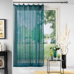 Paris Prix Rideau Voilage à Anneaux Linka 140x240cm Bleu 7 Paris Prix Rideau Voilage à Anneaux Linka 140x240cm Bleu -Auchan Boutique B2CD 2972