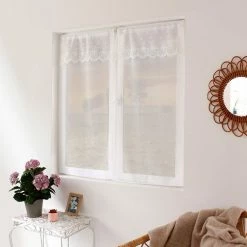 No Name Paire Vitrages 60x160 Massala Blanc -Auchan Boutique B2CD 2979