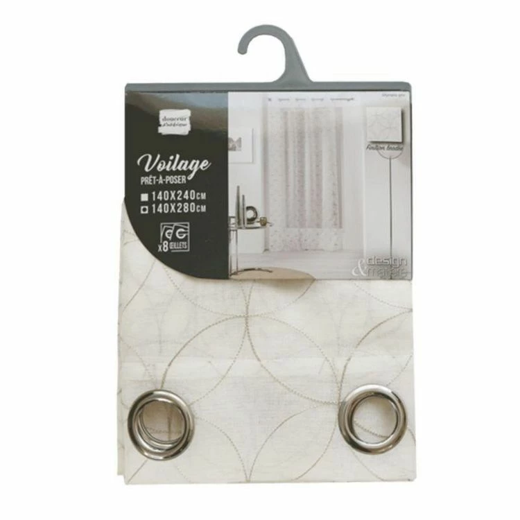 Paris Prix Rideau Voilage à Œillets Olympia 140x280cm Gris 6 Paris Prix Rideau Voilage à Œillets Olympia 140x280cm Gris – Image 4