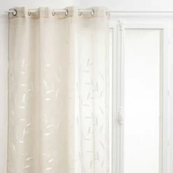 ATMOSPHERA Voilage Brodé Izzy 140 X 240 Cm - Lin Beige