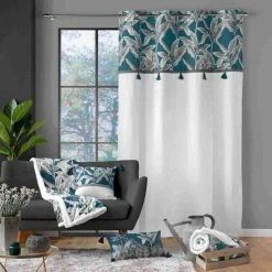 Paris Prix Rideau à Œillets Isibelle 140x240cm Bleu -Auchan Boutique B2CD 299