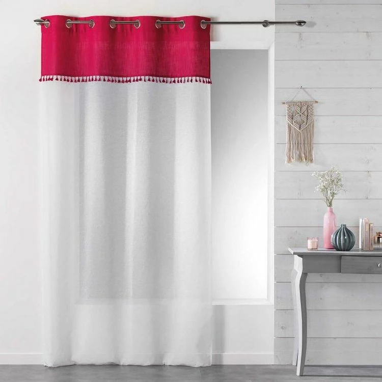 Paris Prix Rideau Voilage à Œillets Alixia 140x240cm Fuchsia 3 Paris Prix Rideau Voilage à Œillets Alixia 140x240cm Fuchsia