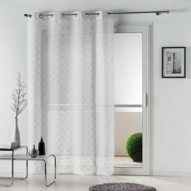 Paris Prix Rideau Voilage Damina 140x240cm Blanc 3 Paris Prix Rideau Voilage Damina 140x240cm Blanc
