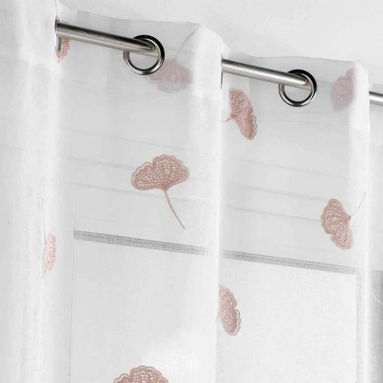 Paris Prix Rideau Voilage à Œillets Ariella 140x240cm Blanc & Rose 4 Paris Prix Rideau Voilage à Œillets Ariella 140x240cm Blanc & Rose – Image 2