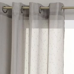 ATMOSPHERA Voilage Ă Rayures - 140 X 240 Cm - Gris